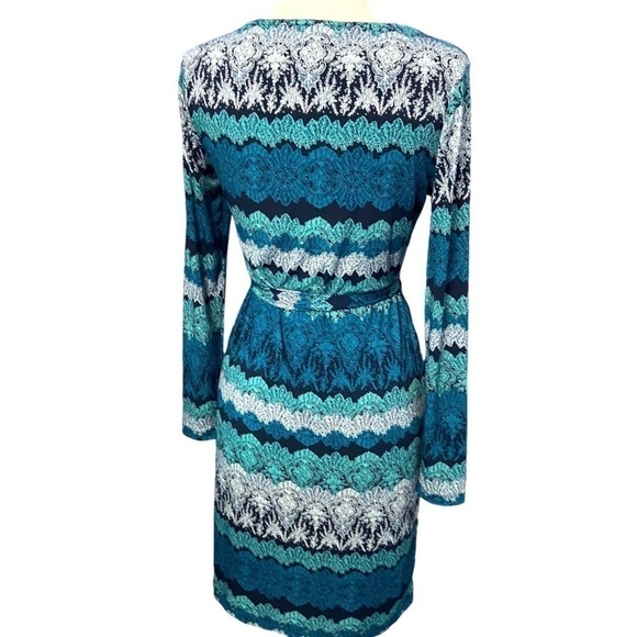 Banana Republic Belted Shift Dress Boat Neck Long Sleeve CAREER Stretchy - Picture 4 of 7